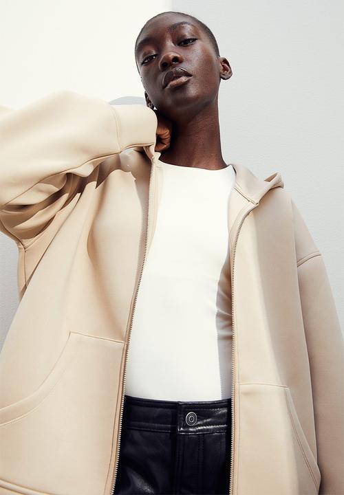 H&M - Oversized scuba hoodie - beige