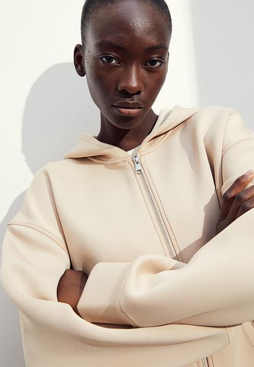 H&M - Oversized scuba hoodie - beige