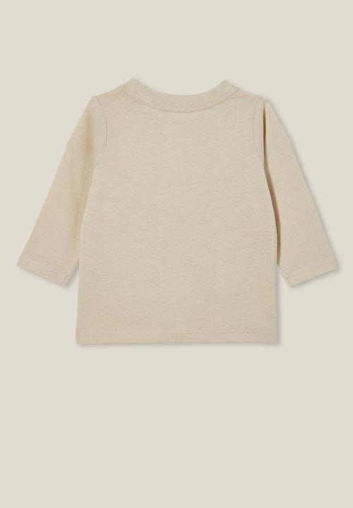 Cotton On - Jamie long sleeve tee - rainy day/first word dada
