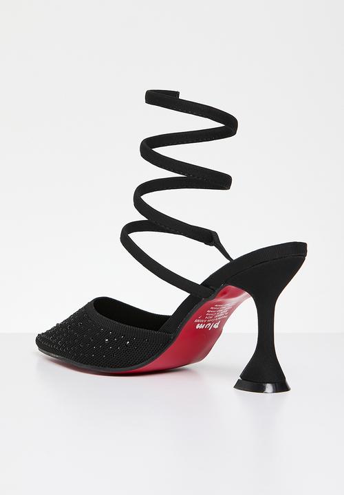 Plum - Camryn heeled mule - black