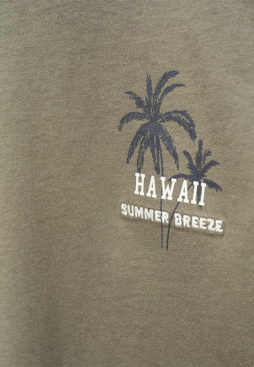MANGO - T-shirt hawaii - khaki