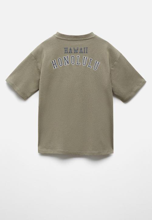 MANGO - T-shirt hawaii - khaki