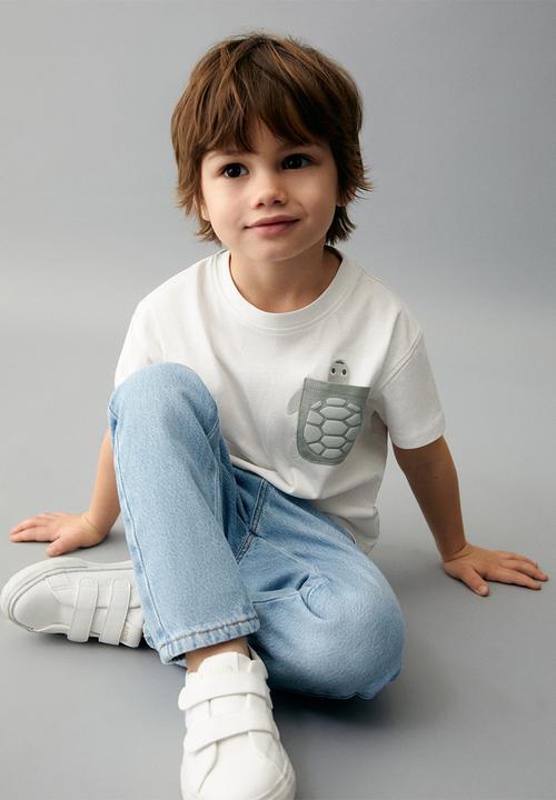 MANGO - T-shirt tortuga - offwhite