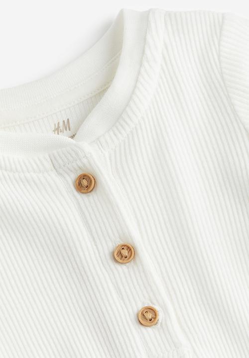 H&M - 3 piece cotton set - khaki green/white