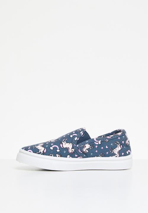 Pop Candy - Printed slip on sneakers - blue