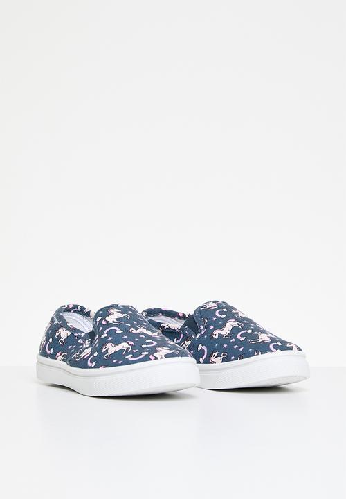 Pop Candy - Printed slip on sneakers - blue