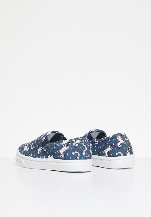 Pop Candy - Printed slip on sneakers - blue