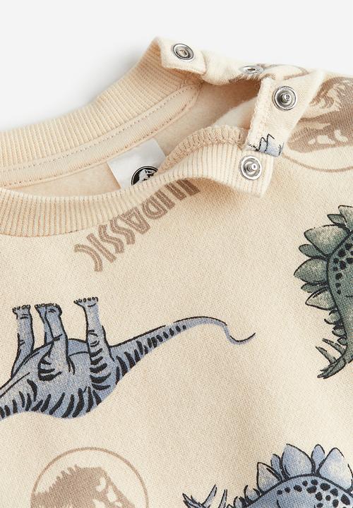 H&M - 2 piece sweatshirt set - light beige jurassic world