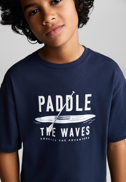 MANGO - T-shirt paddle - navy