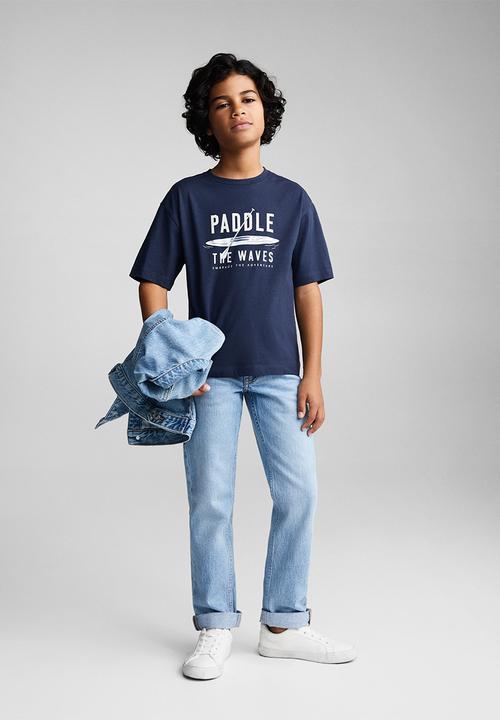 MANGO - T-shirt paddle - navy