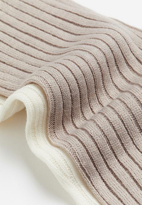 H&M - 2-Pack rib-knit leg warmers - greige cream