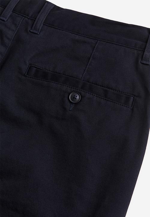 H&M - Slim fit cotton chinos - dark blue