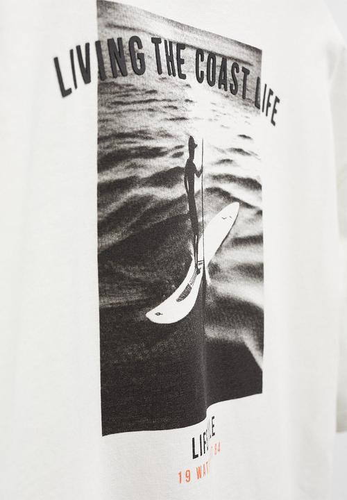 MANGO - T-shirt alien - offwhite