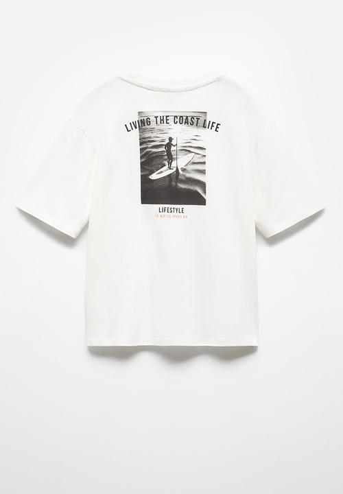 MANGO - T-shirt alien - offwhite