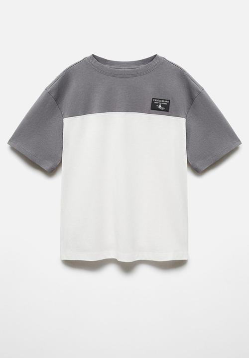 MANGO - T-shirt block - charcoal