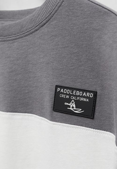 MANGO - T-shirt block - charcoal