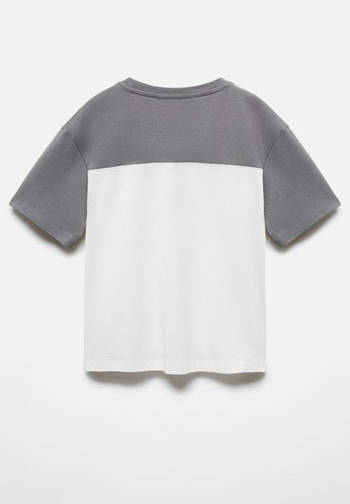 MANGO - T-shirt block - charcoal