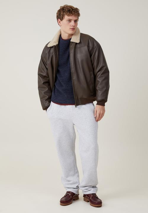 Cotton On - Relaxed track pant - grey marle