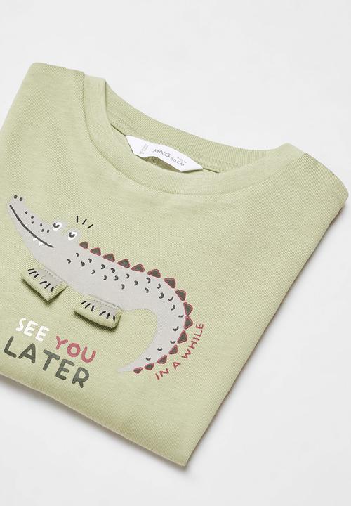 MANGO - T-shirt drilo - green