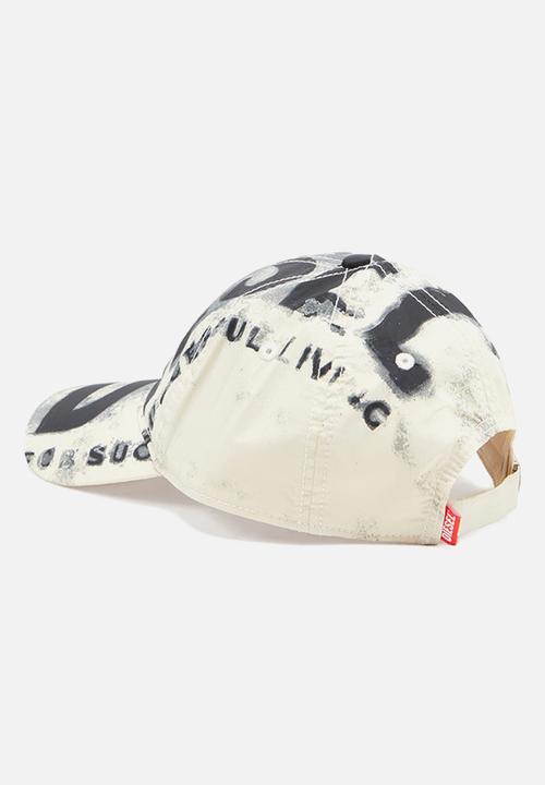 Diesel  - C-Ewan-Ny Hat - White On Black