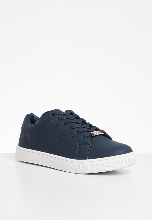 POLO - Debossed pony sneaker - navy