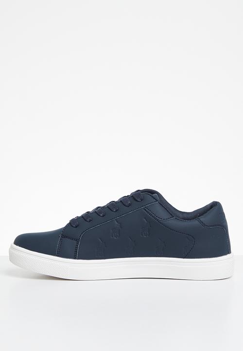 POLO - Debossed pony sneaker - navy