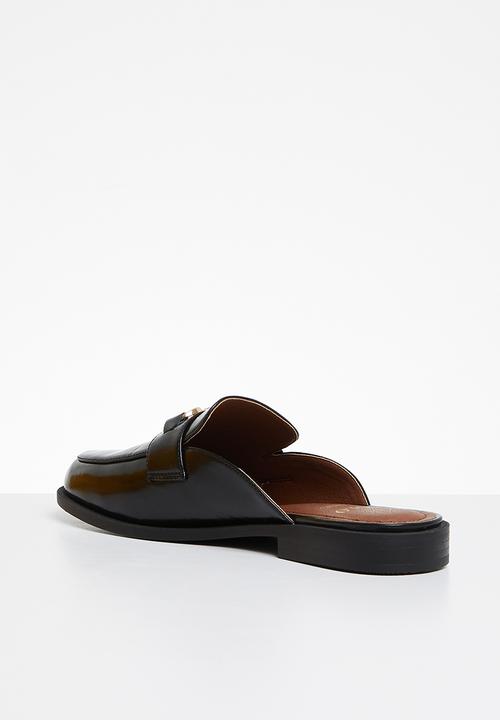 POLO - Trim loafer mule - black