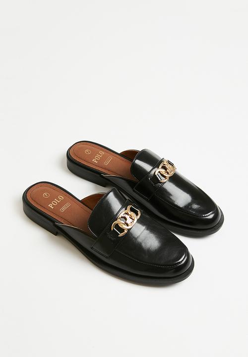 POLO - Trim loafer mule - black