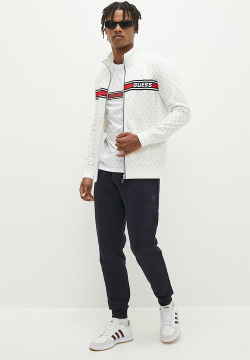 GUESS - Korbin full zip tracksuit top -  aop pure white