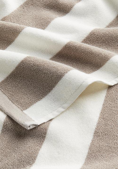 H&M - Bath towel - beige/striped