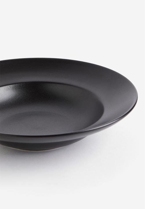 H&M - Stoneware pasta plate - black