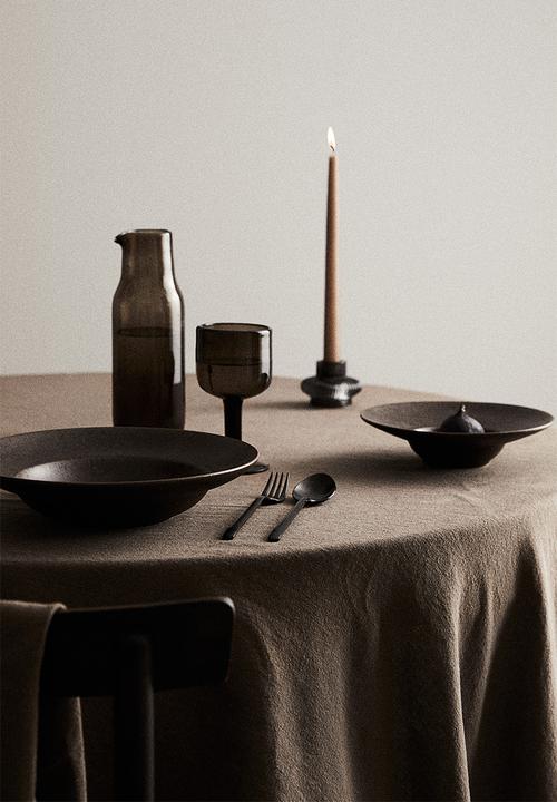 H&M - Stoneware pasta plate - dark brown