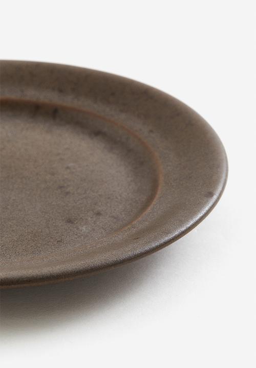 H&M - Stoneware side plate - dark brown