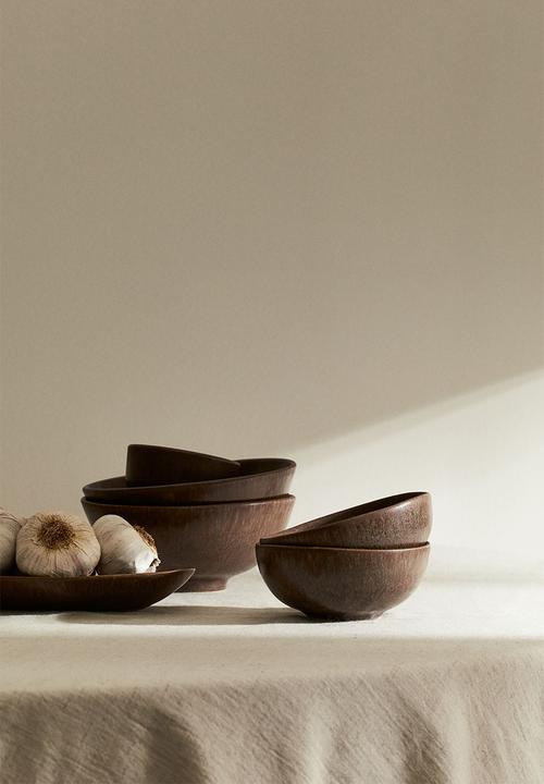 H&M - Small stoneware bowl - dark brown