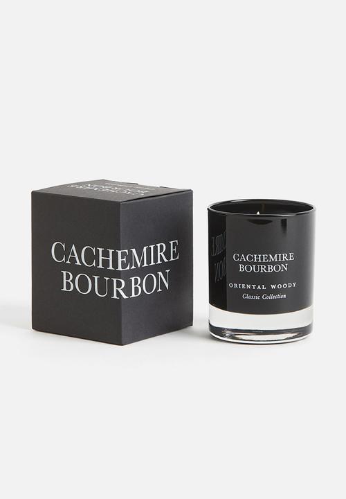 H&M - Scented candle in glass holder - black/cachemire bourbon