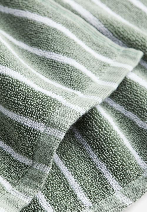 H&M - Striped bath towel - green, multi