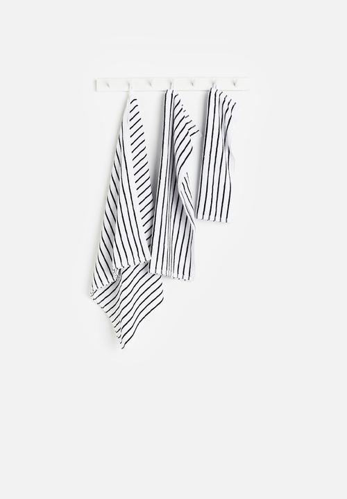 H&M - Striped bath towel - white, multi