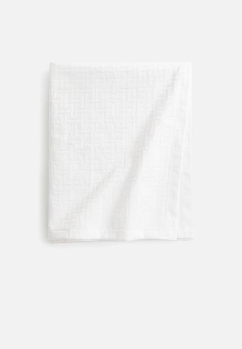 Cotton-blend tablecloth - white/patterned