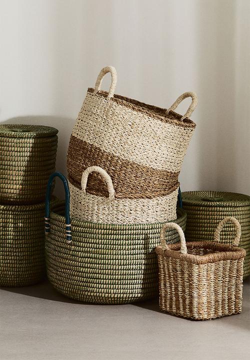 H&M - Handmade storage basket - beige, multi