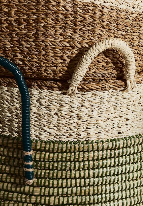 H&M - Handmade storage basket - beige, multi