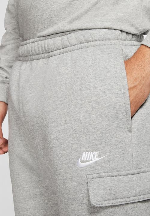 Nike - NSW Club fleece cargo pant - dk grey heather/matte silver/white