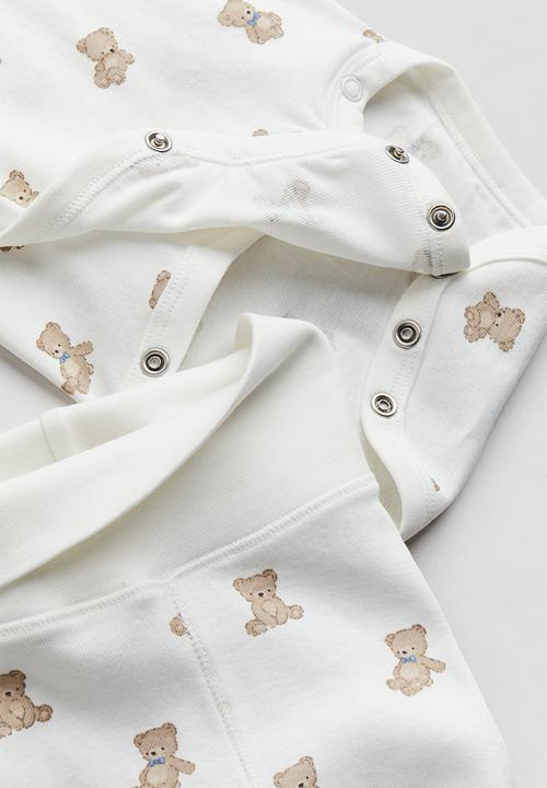 H&M - 2-Piece cotton set - white teddy bears