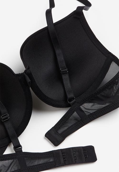 H&M - 2-Pack microfibre push-up bras - black & white