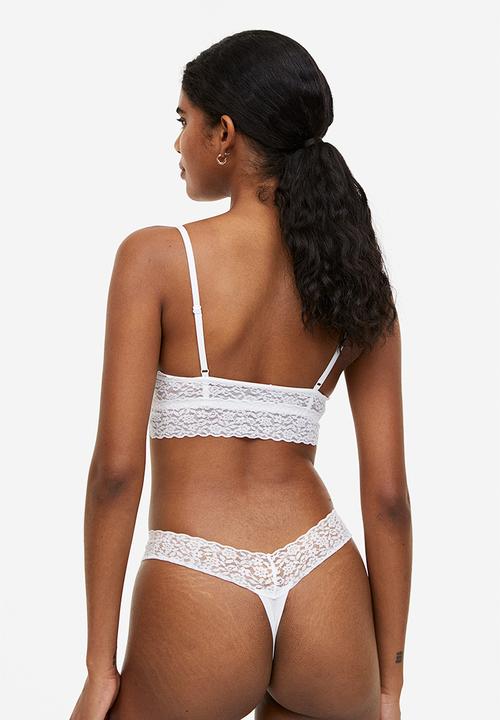 H&M - 2-Pack padded lace bras - white & black