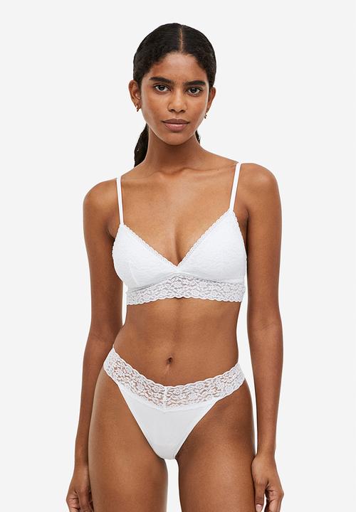 H&M - 2-Pack padded lace bras - white & black