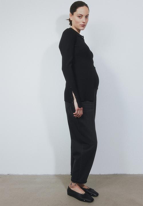 H&M - Mama mom loose ankle jeans - black