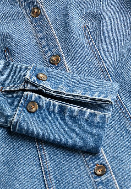 H&M - Fitted denim shirt - denim blue