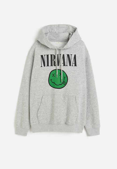 H&M - Motif-front hoodie - grey