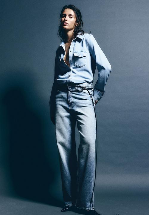 H&M - Wide ultra high jeans - denim blue