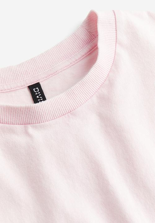 H&M - Oversized washed-look T-shirt - light pink 